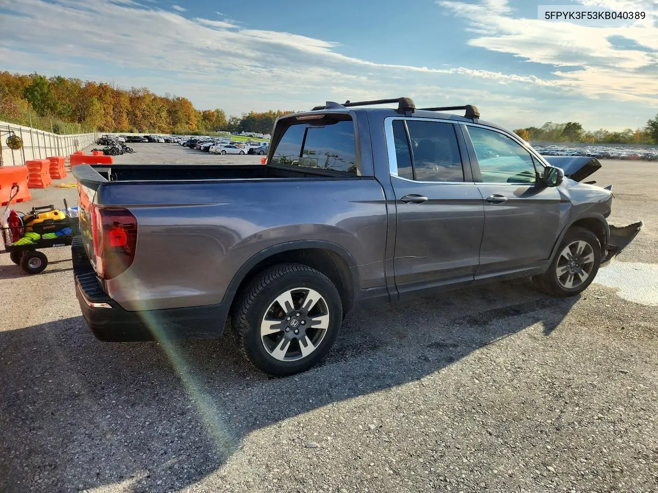 2019 HONDA RIDGELINE VIN 5FPYK3F53KB040389 — фото 3
