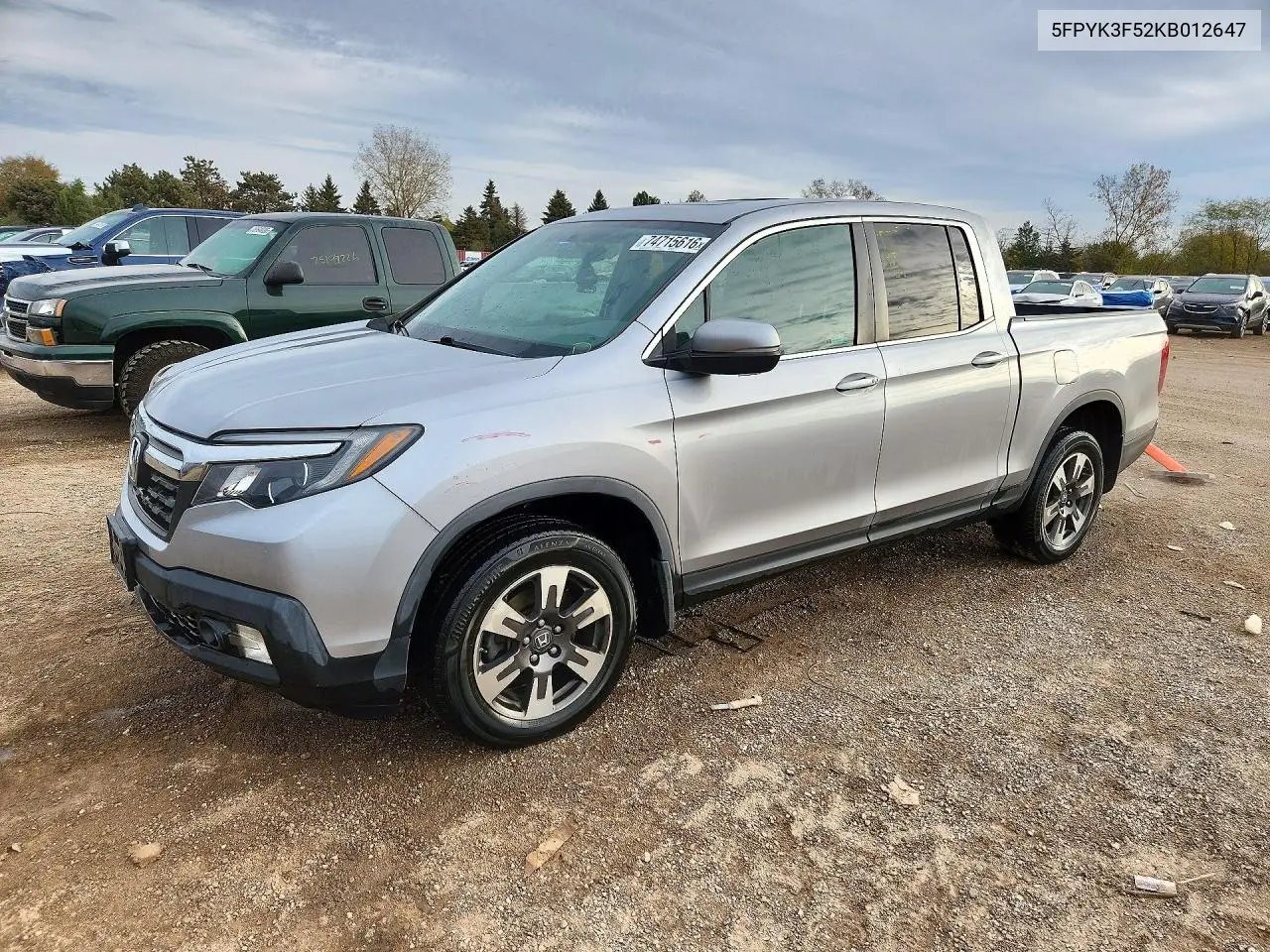 HONDA RIDGELINE 2019, VIN 5FPYK3F52KB012647