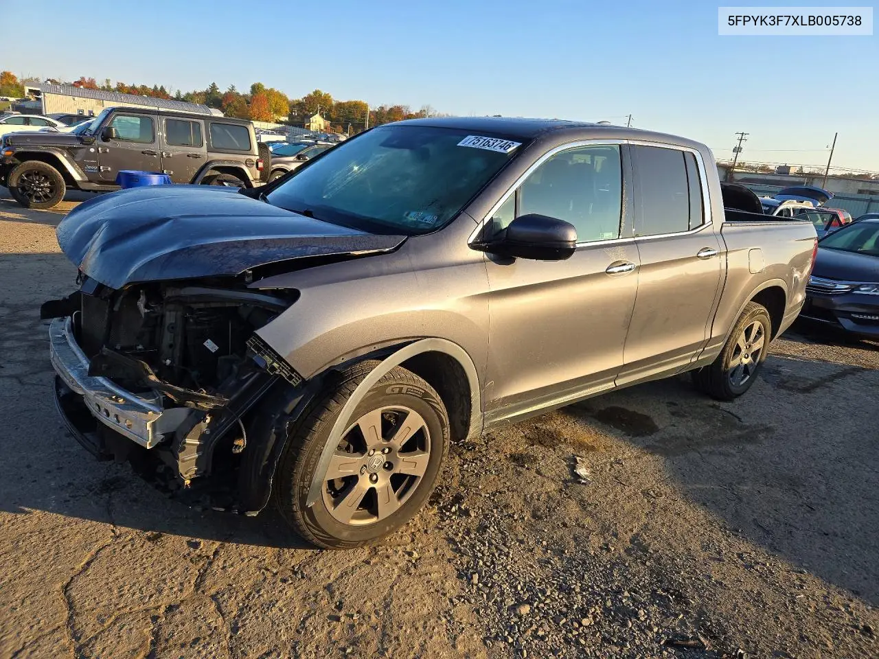 HONDA RIDGELINE 2020, VIN 5FPYK3F7XLB005738