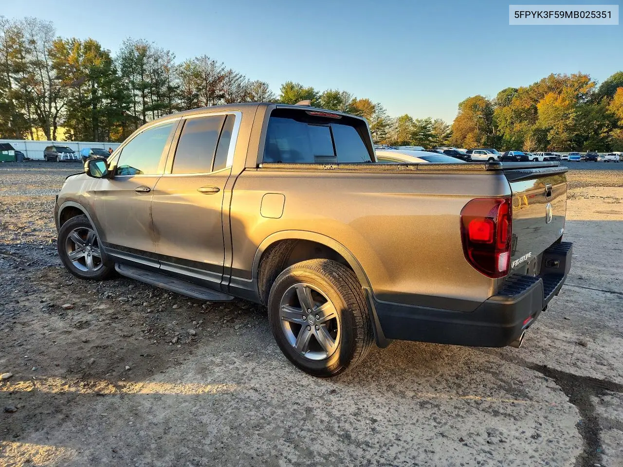 2021 HONDA RIDGELINE VIN 5FPYK3F59MB025351 — фото 2