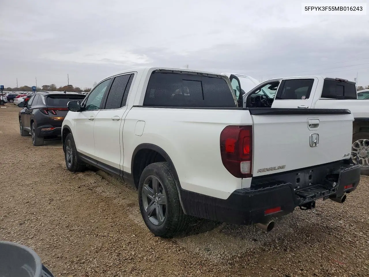 2021 HONDA RIDGELINE VIN 5FPYK3F55MB016243 — фото 2