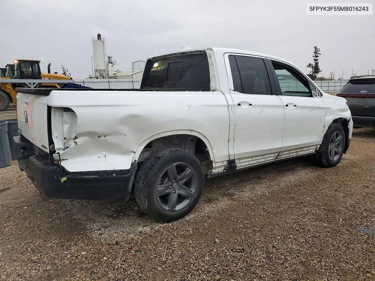2021 HONDA RIDGELINE VIN 5FPYK3F55MB016243 — фото 3