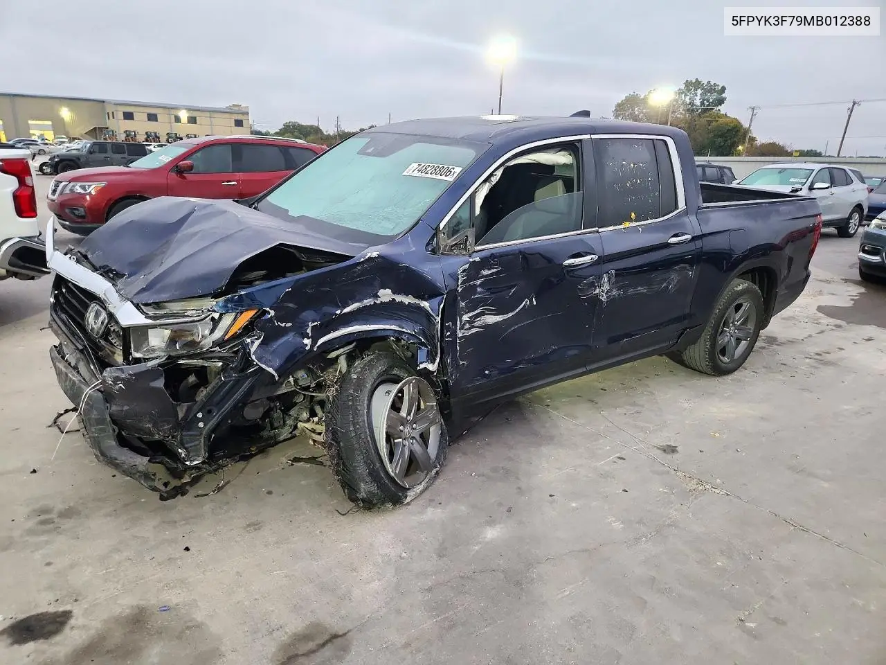 HONDA RIDGELINE 2021, VIN 5FPYK3F79MB012388