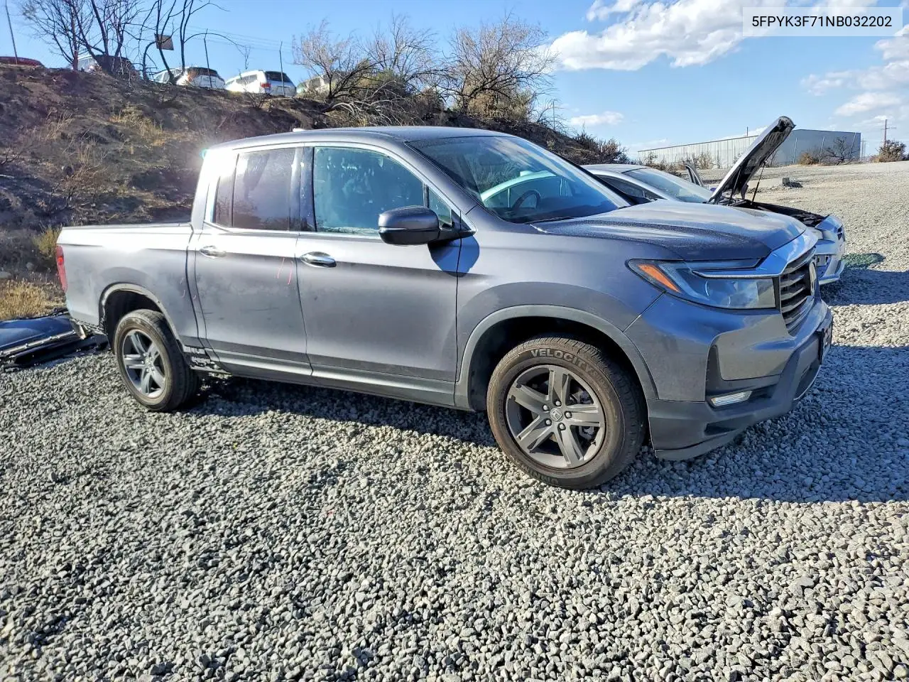 2022 HONDA RIDGELINE VIN 5FPYK3F71NB032202 — фото 4