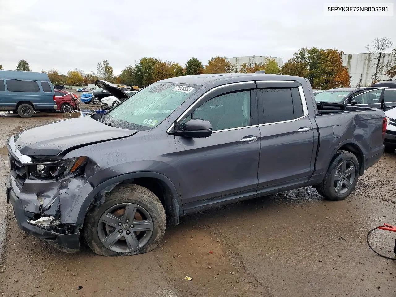 HONDA RIDGELINE 2022, VIN 5FPYK3F72NB005381