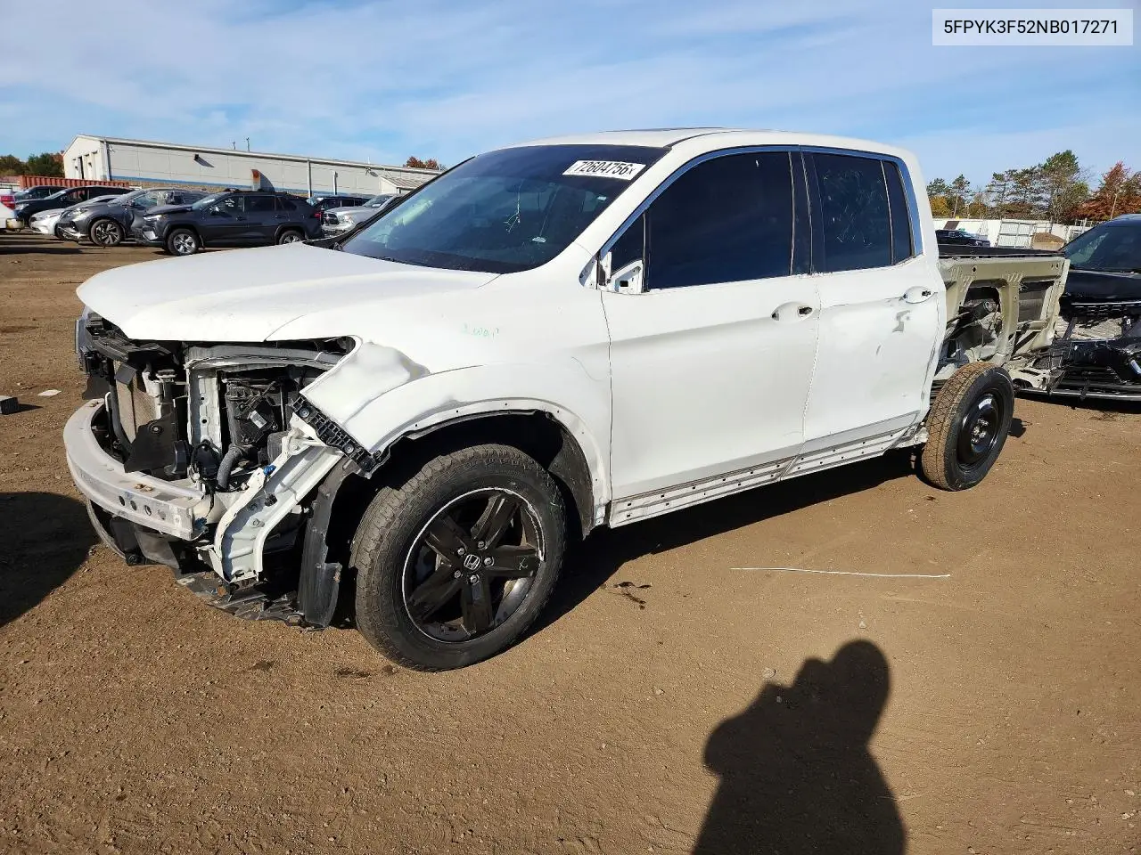HONDA RIDGELINE 2022, VIN 5FPYK3F52NB017271