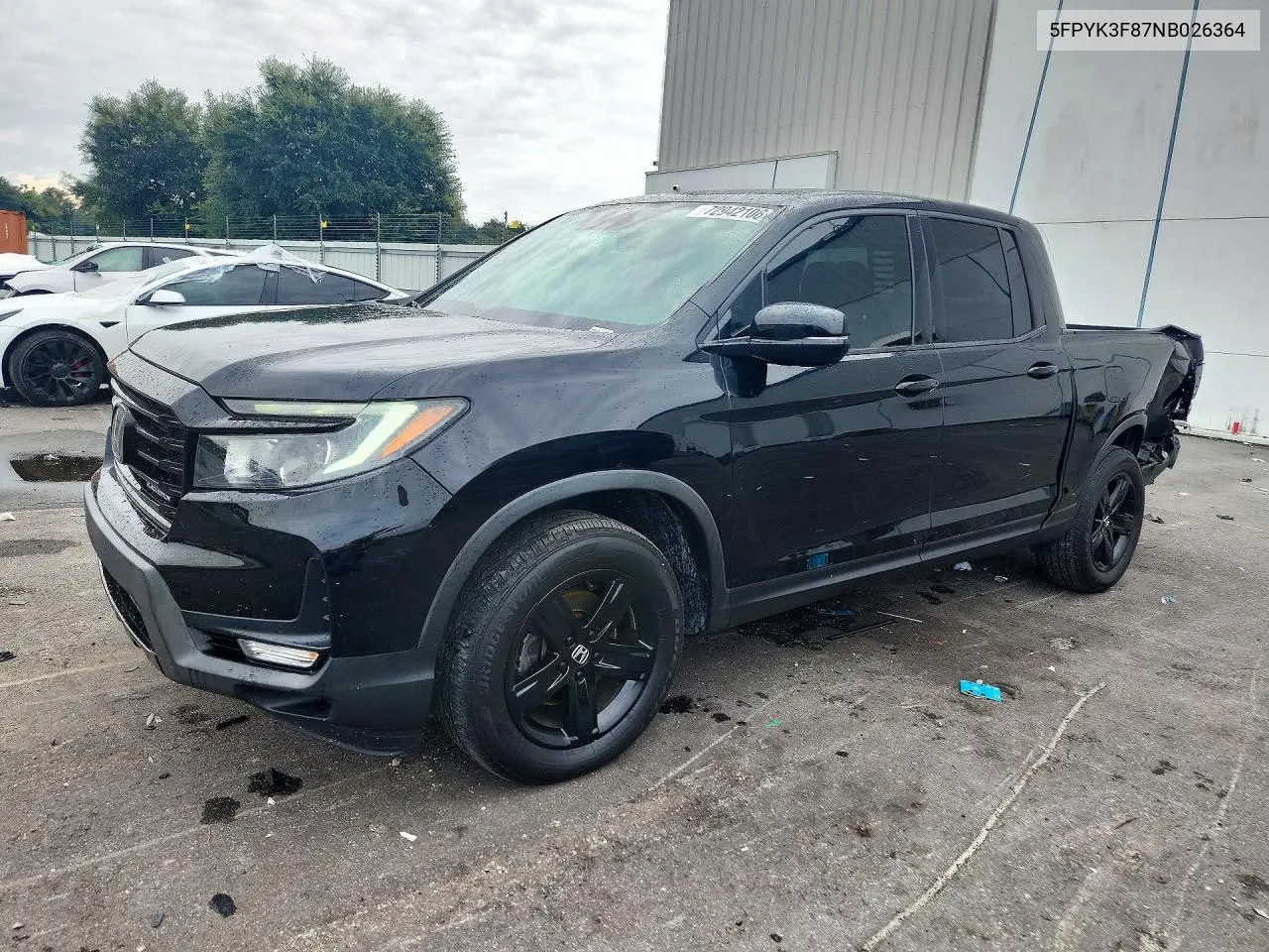 HONDA RIDGELINE 2022, VIN 5FPYK3F87NB026364