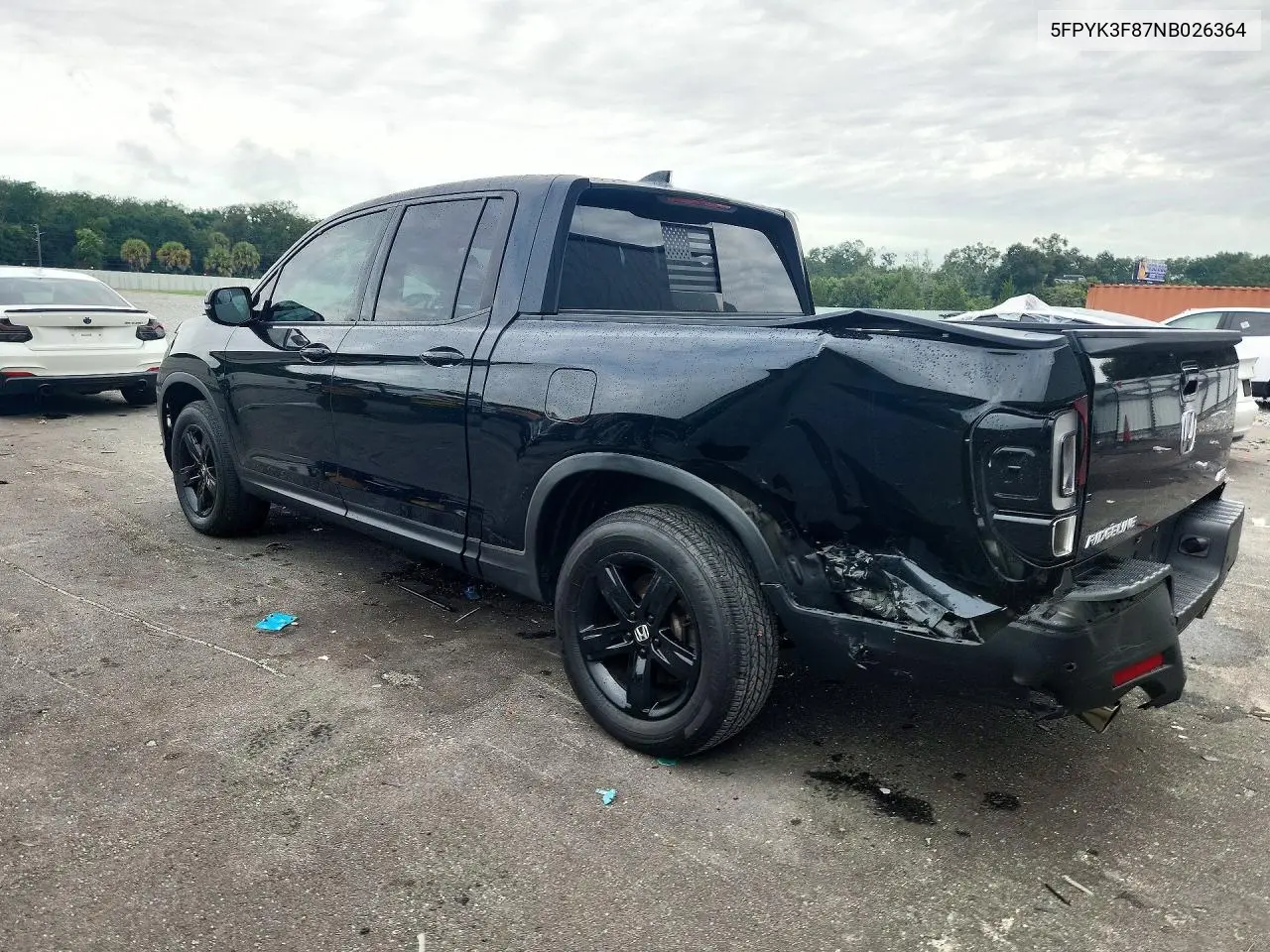 2022 HONDA RIDGELINE VIN 5FPYK3F87NB026364 — фото 2