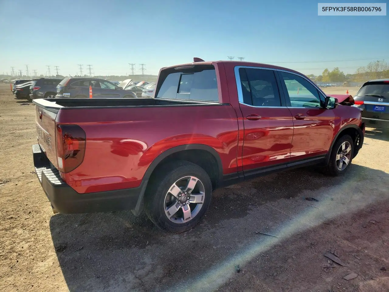 2024 HONDA RIDGELINE VIN 5FPYK3F58RB006796 — фото 3