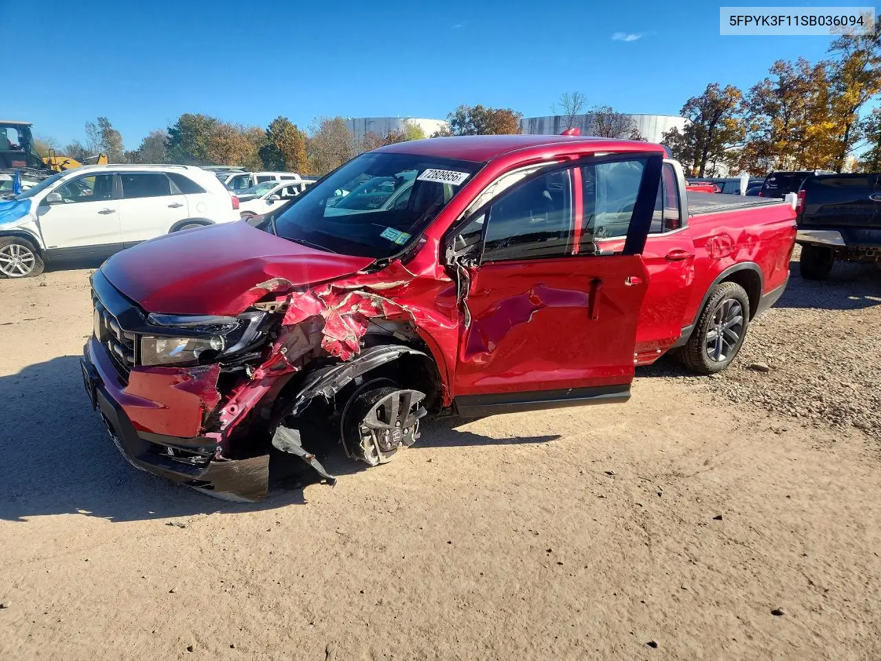 HONDA RIDGELINE 2025, VIN 5FPYK3F11SB036094