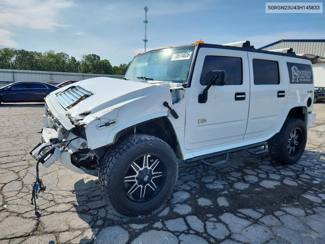HUMMER H2 2003, VIN 5GRGN23U43H145833