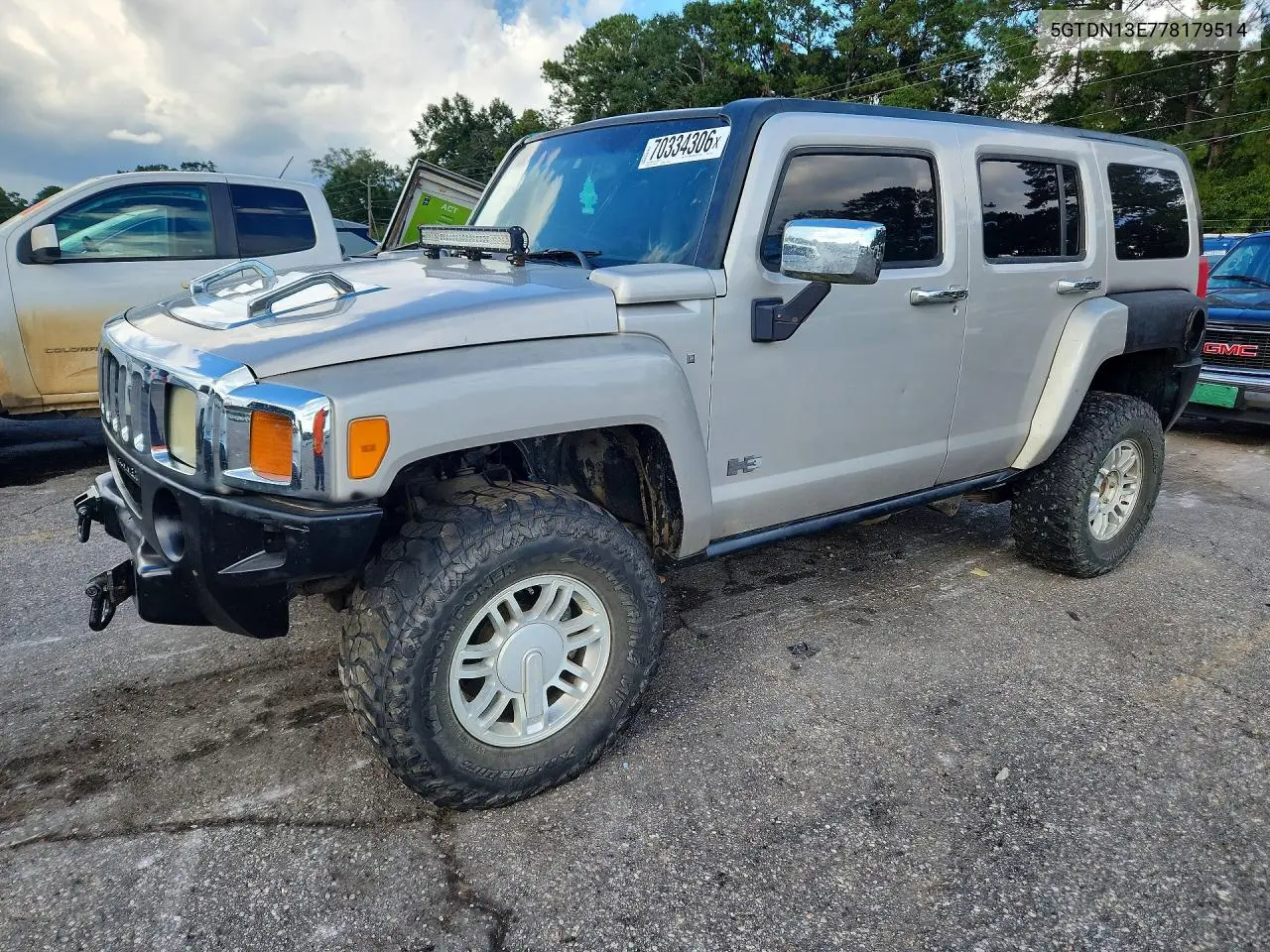 HUMMER H3 2007, VIN 5GTDN13E778179514