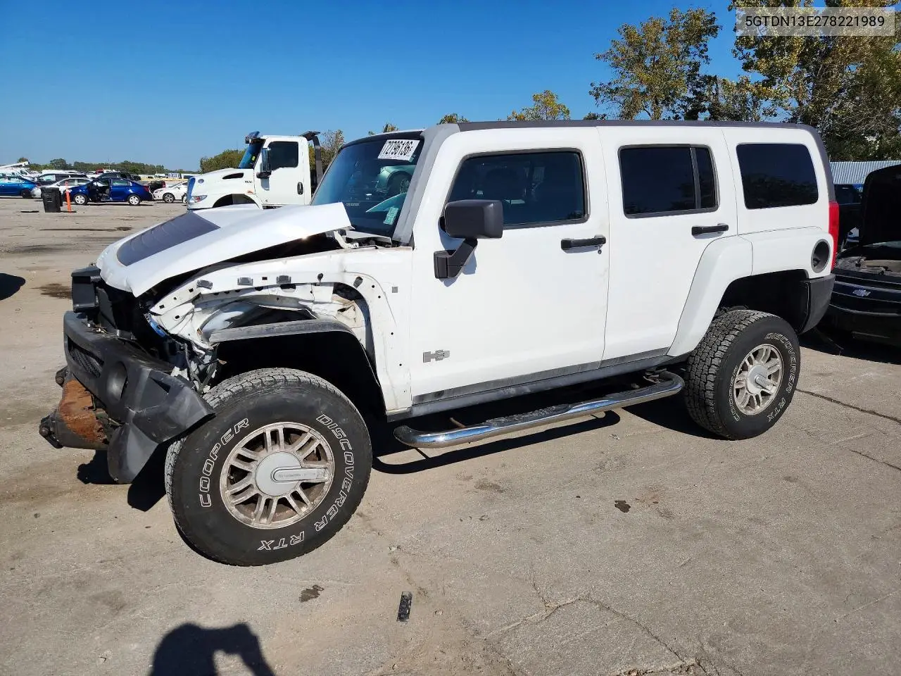 HUMMER H3 2007, VIN 5GTDN13E278221989