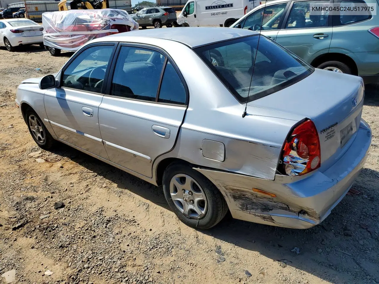 2004 HYUNDAI ACCENT VIN KMHCG45C24U517975 — фото 2