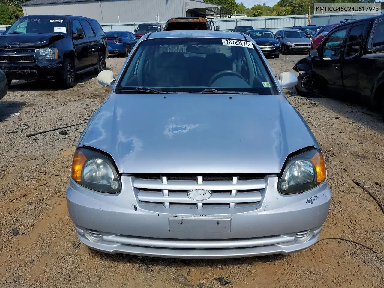 2004 HYUNDAI ACCENT VIN KMHCG45C24U517975 — фото 5