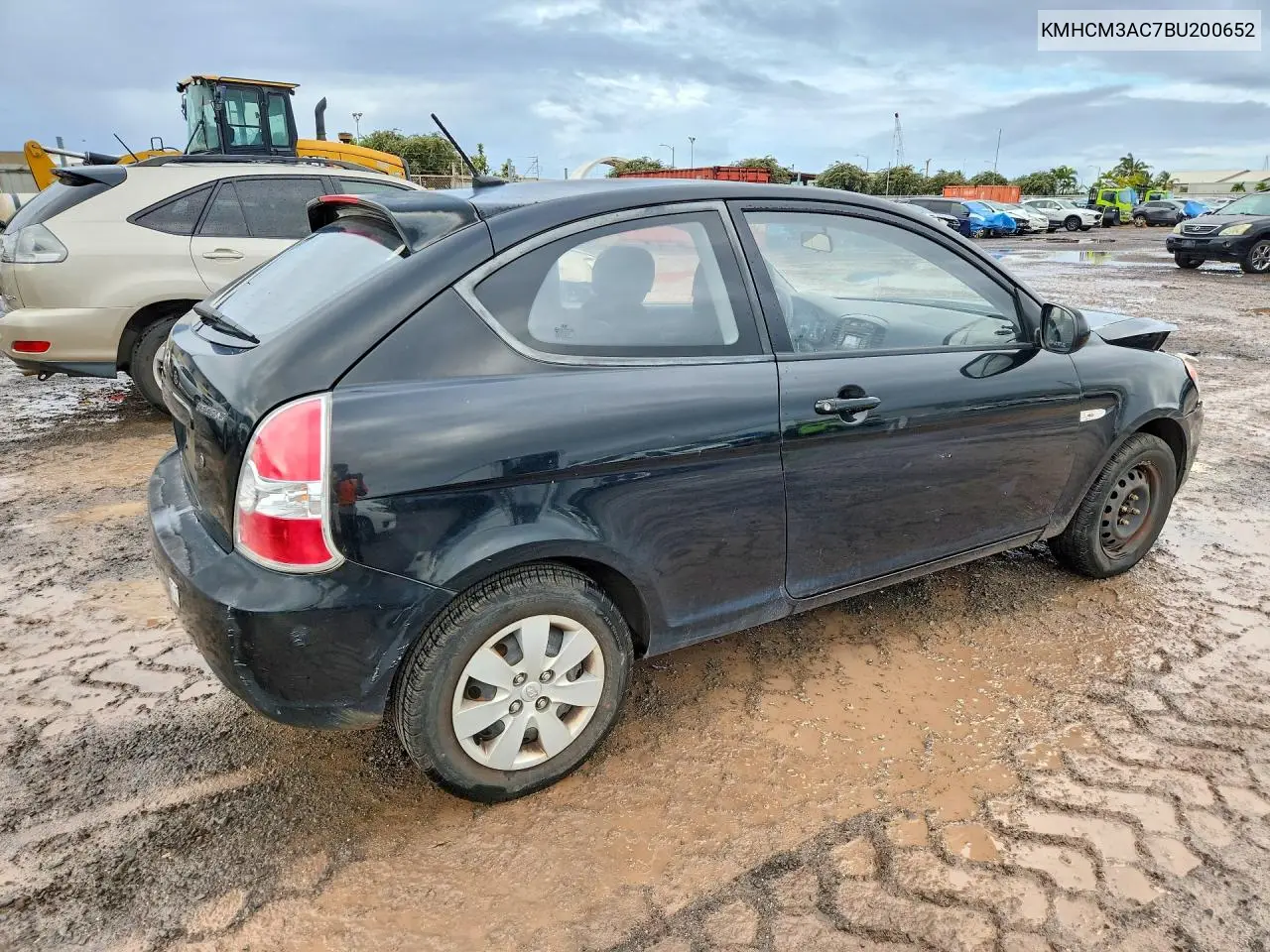 2011 HYUNDAI ACCENT VIN KMHCM3AC7BU200652 — фото 3
