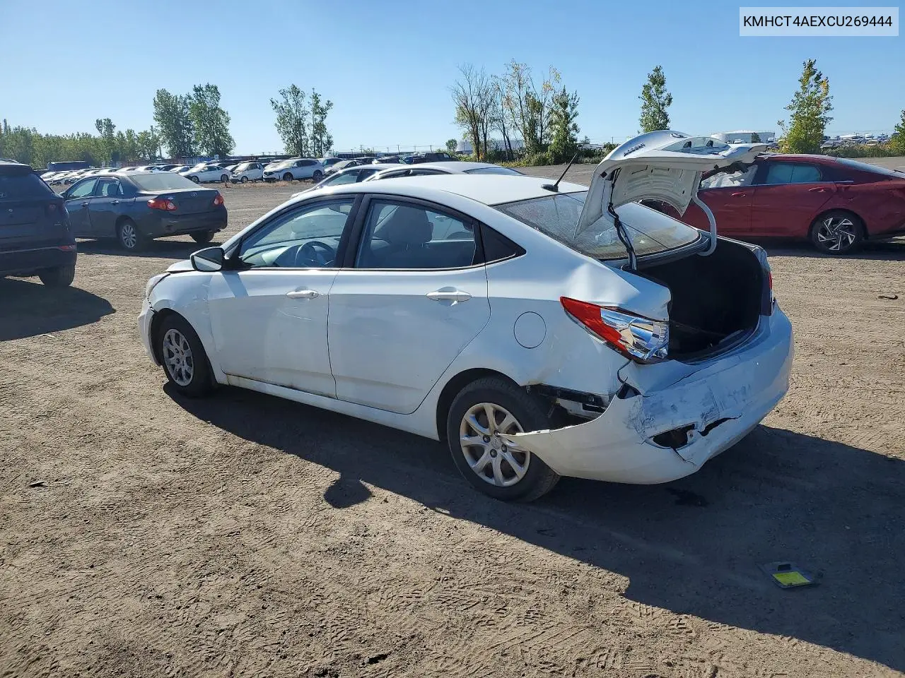 2012 HYUNDAI ACCENT VIN KMHCT4AEXCU269444 — фото 2