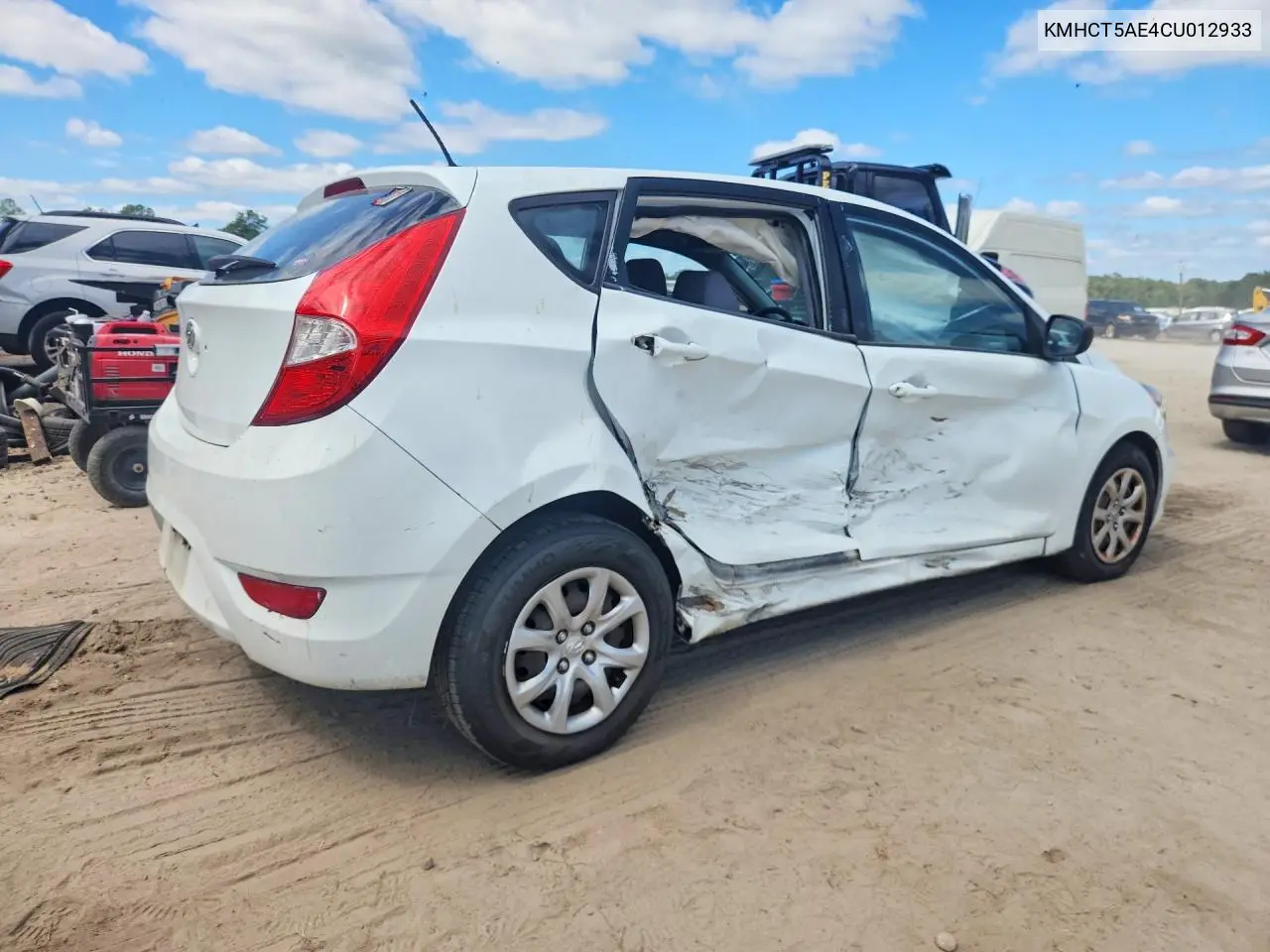 2012 HYUNDAI ACCENT VIN KMHCT5AE4CU012933 — фото 3