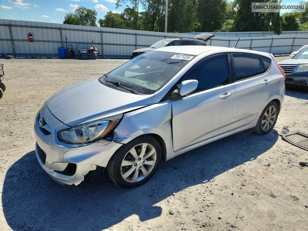 HYUNDAI ACCENT 2012, VIN KMHCU5AE3CU005280