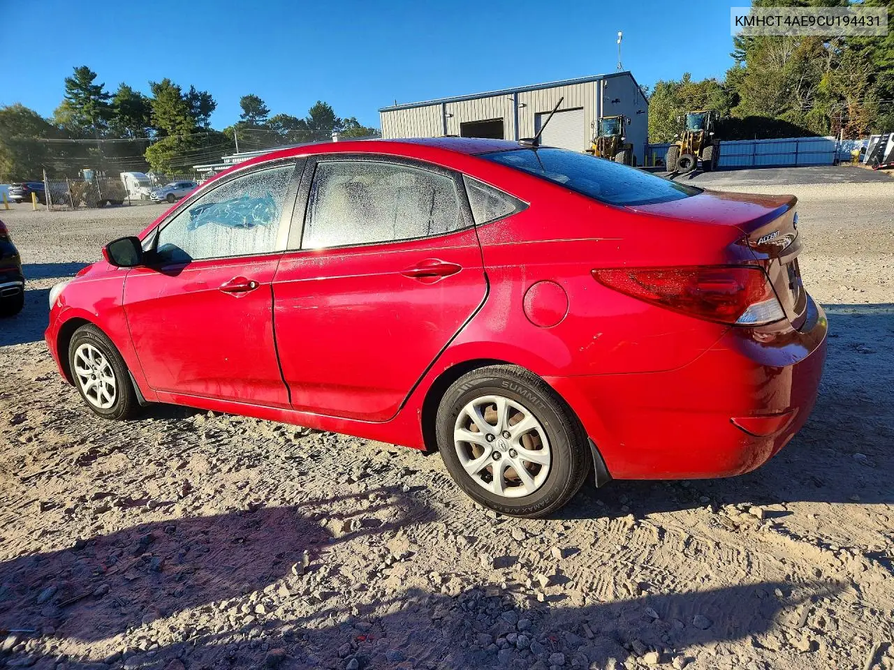 2012 HYUNDAI ACCENT VIN KMHCT4AE9CU194431 — фото 2