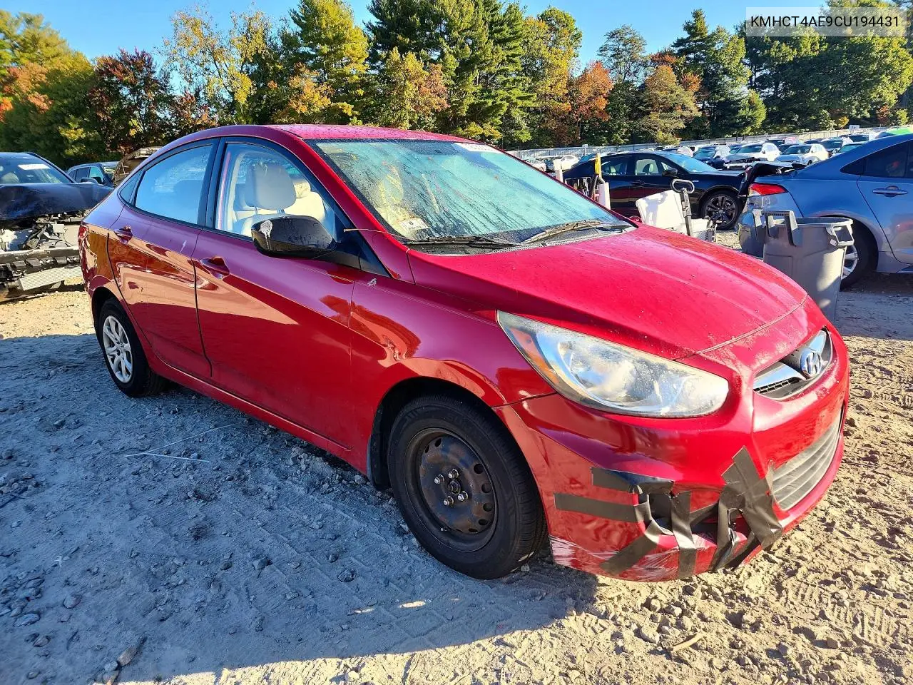 2012 HYUNDAI ACCENT VIN KMHCT4AE9CU194431 — фото 4