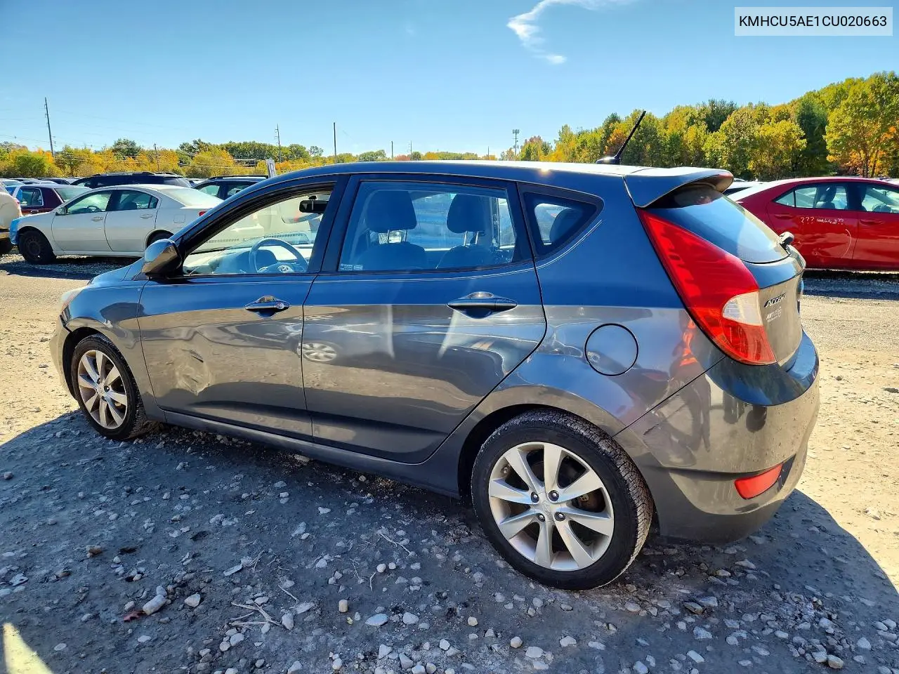 2012 HYUNDAI ACCENT VIN KMHCU5AE1CU020663 — фото 2