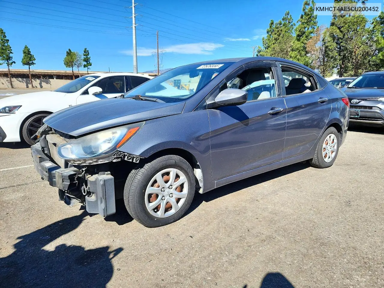 HYUNDAI ACCENT 2012, VIN KMHCT4AE5CU200452