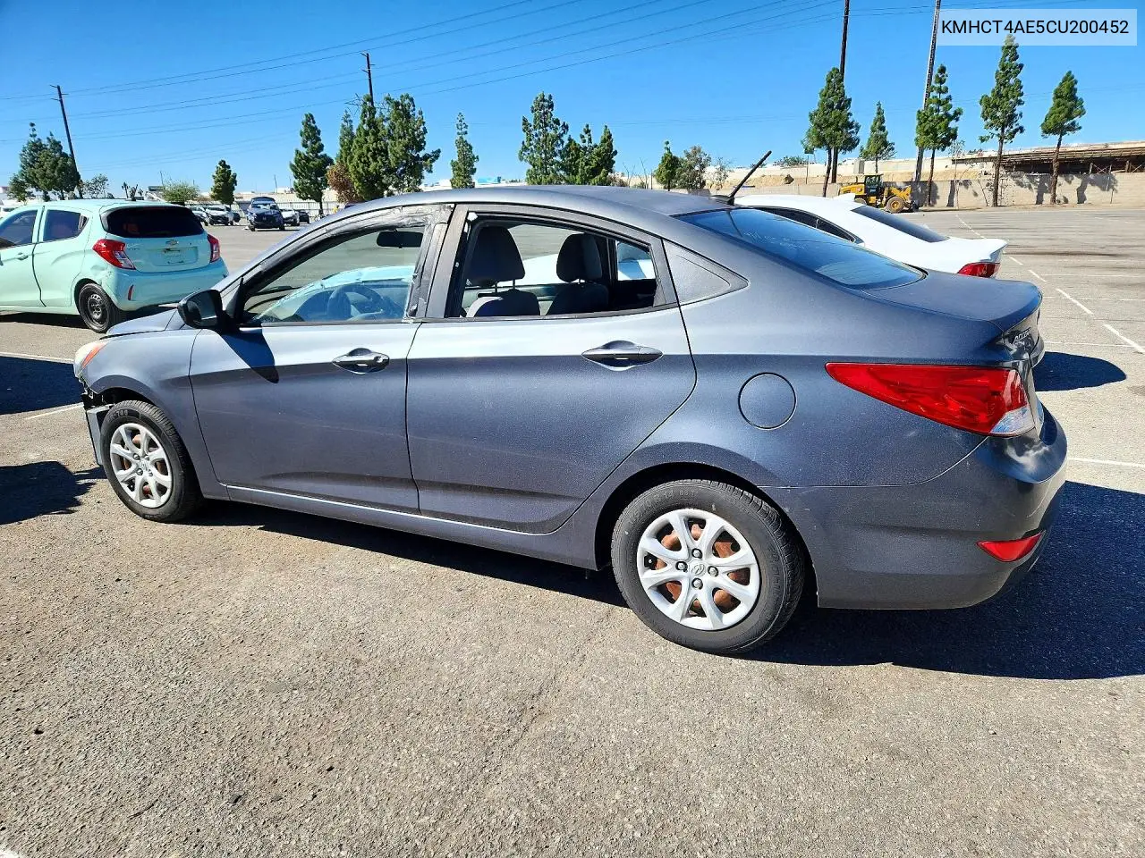 2012 HYUNDAI ACCENT VIN KMHCT4AE5CU200452 — фото 2