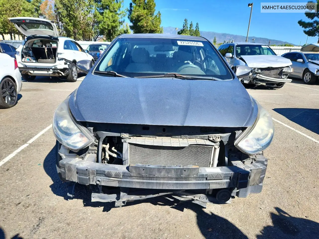 2012 HYUNDAI ACCENT VIN KMHCT4AE5CU200452 — фото 5