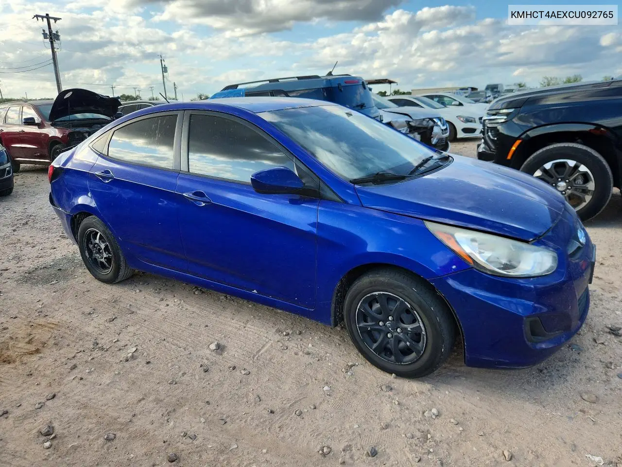 2012 HYUNDAI ACCENT VIN KMHCT4AEXCU092765 — фото 4