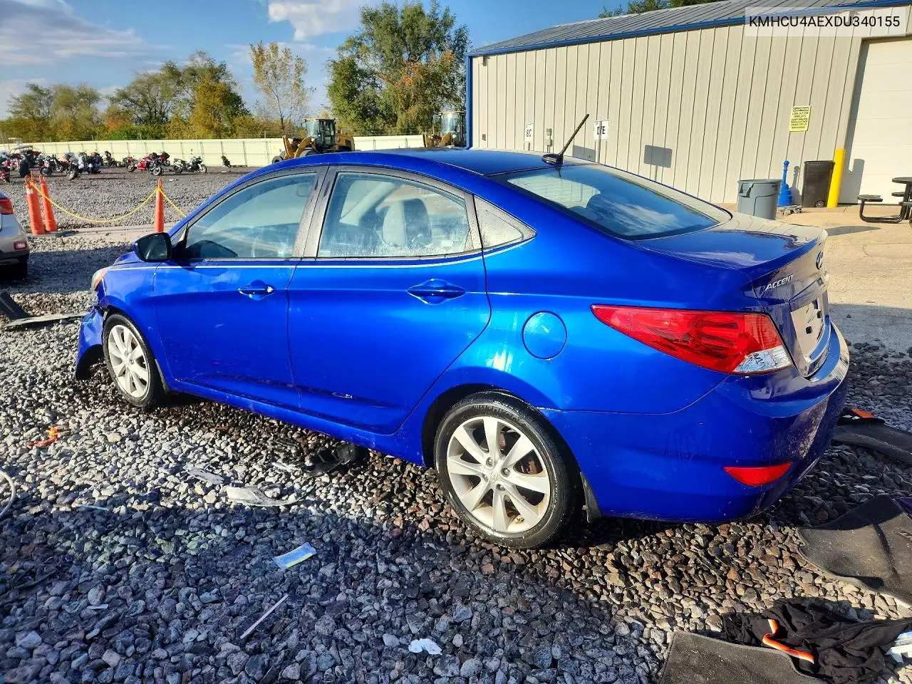 2013 HYUNDAI ACCENT VIN KMHCU4AEXDU340155 — фото 2