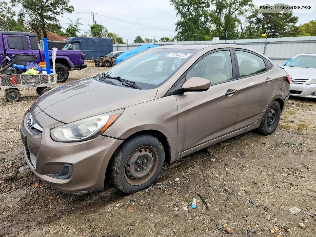 HYUNDAI ACCENT 2013, VIN KMHCT4AE2DU387988