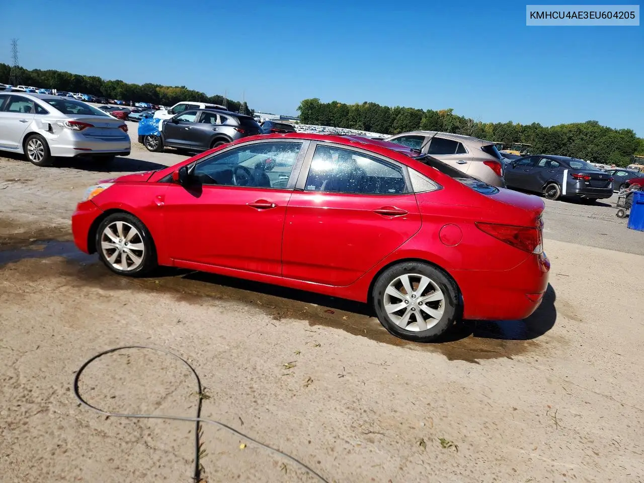 2014 HYUNDAI ACCENT VIN KMHCU4AE3EU604205 — фото 2