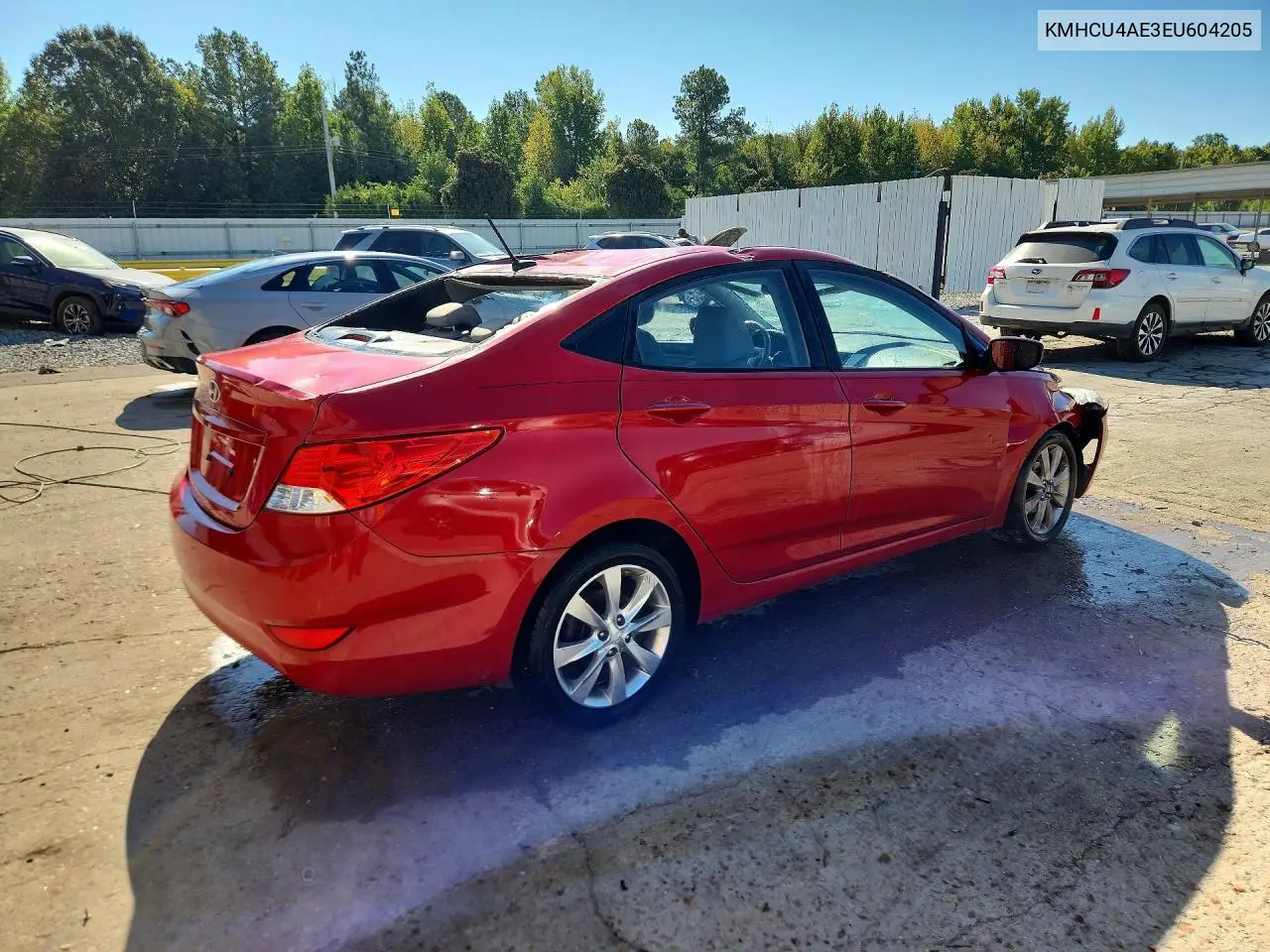 2014 HYUNDAI ACCENT VIN KMHCU4AE3EU604205 — фото 3