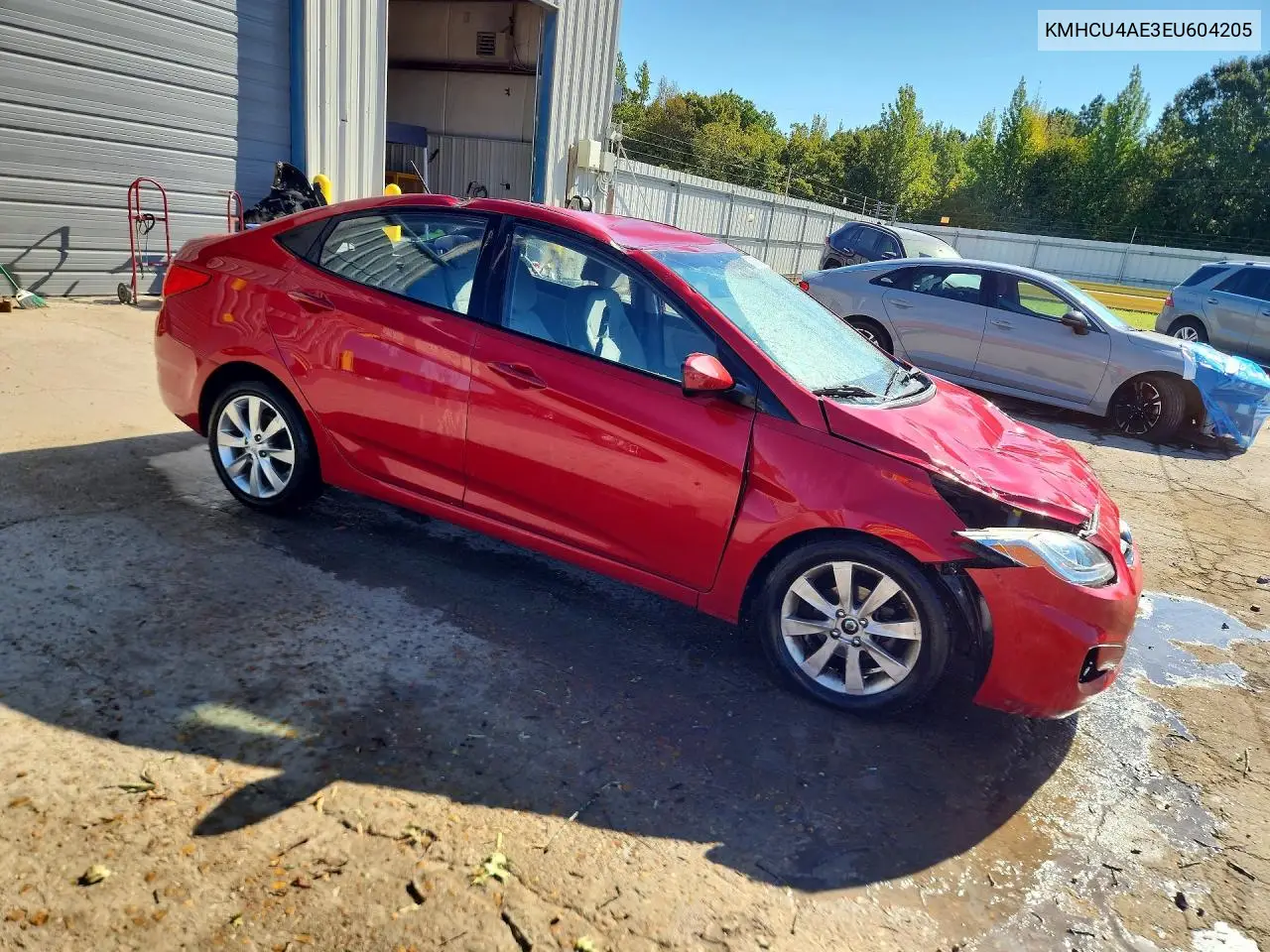 2014 HYUNDAI ACCENT VIN KMHCU4AE3EU604205 — фото 4