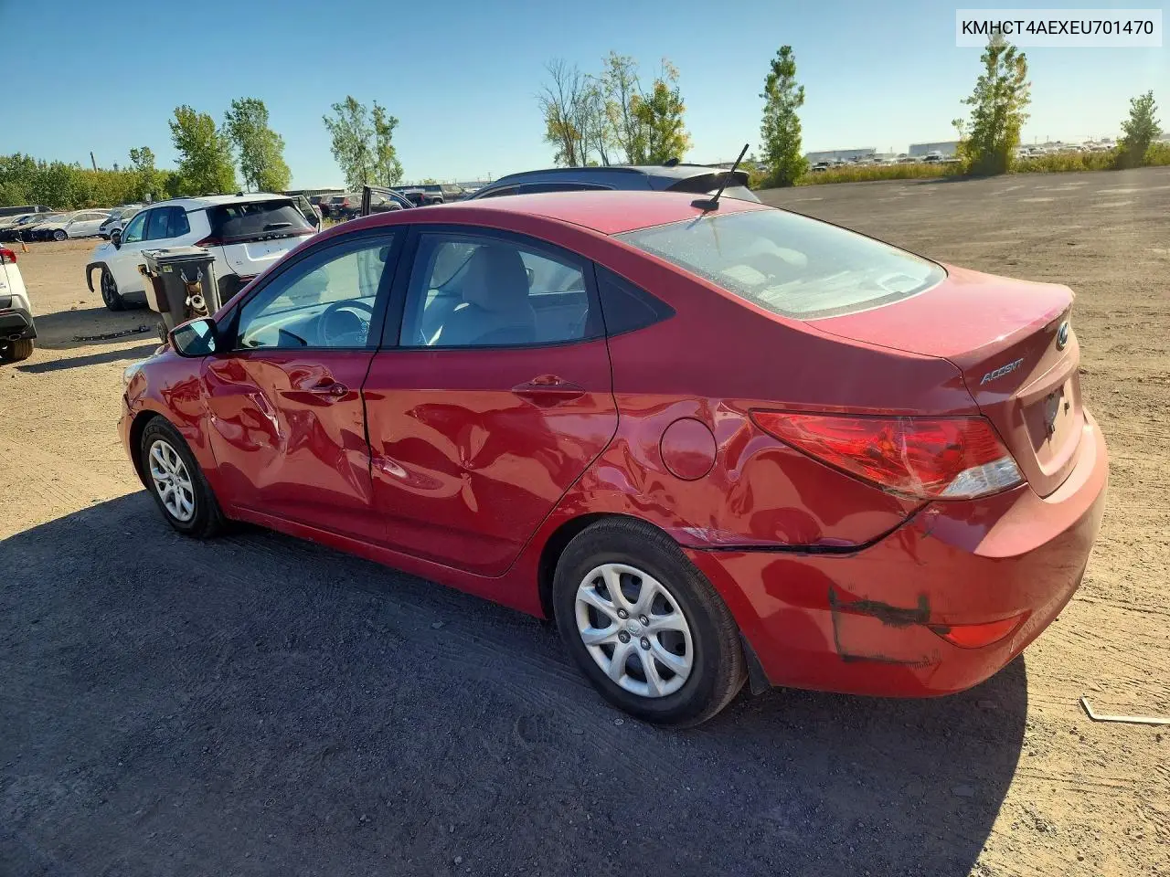 2014 HYUNDAI ACCENT VIN KMHCT4AEXEU701470 — фото 2