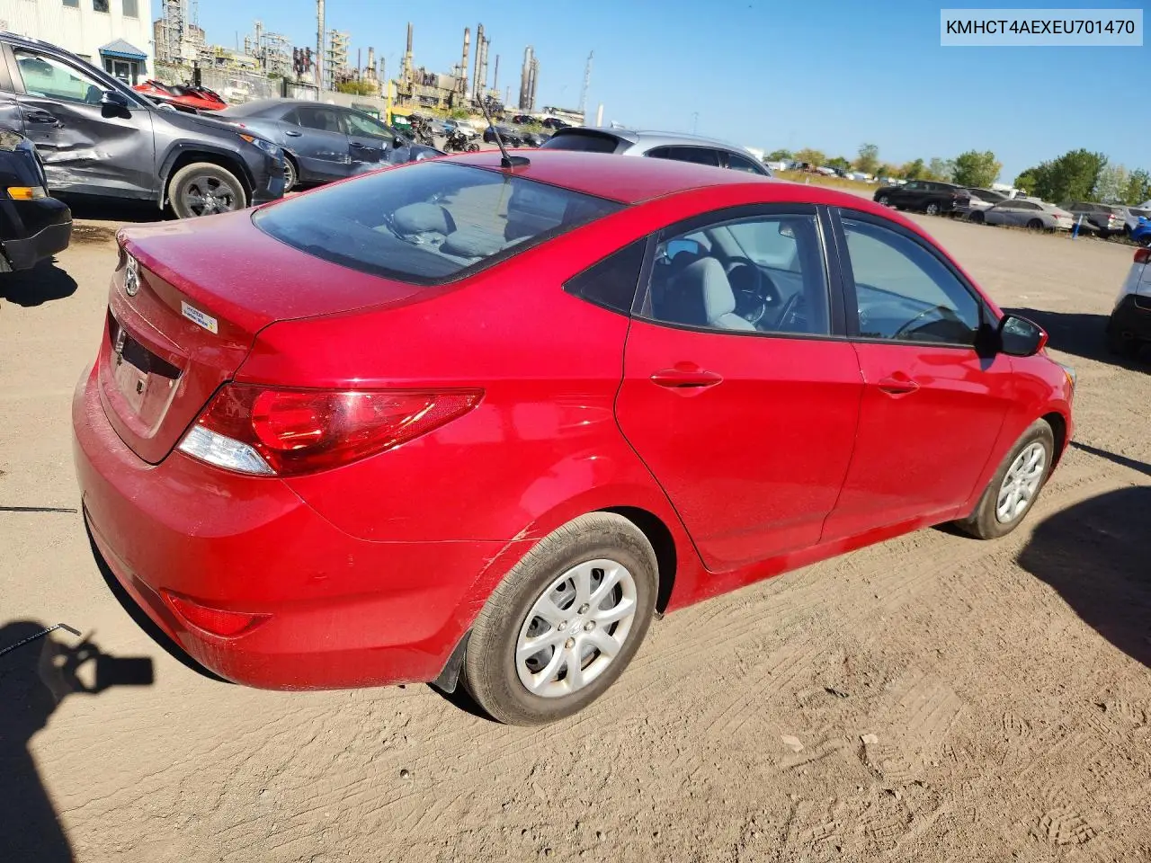 2014 HYUNDAI ACCENT VIN KMHCT4AEXEU701470 — фото 3