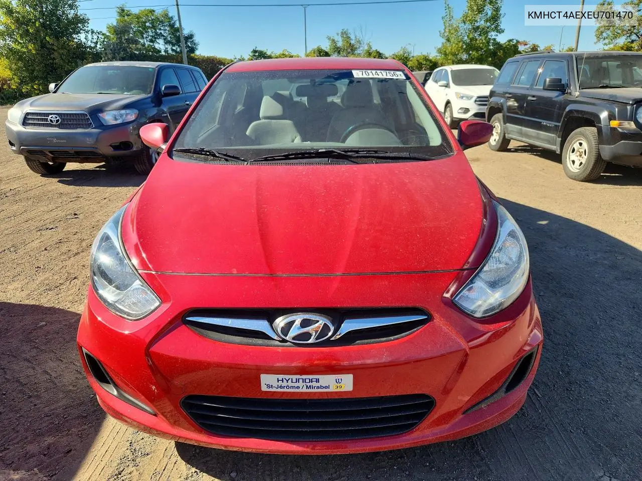 2014 HYUNDAI ACCENT VIN KMHCT4AEXEU701470 — фото 5