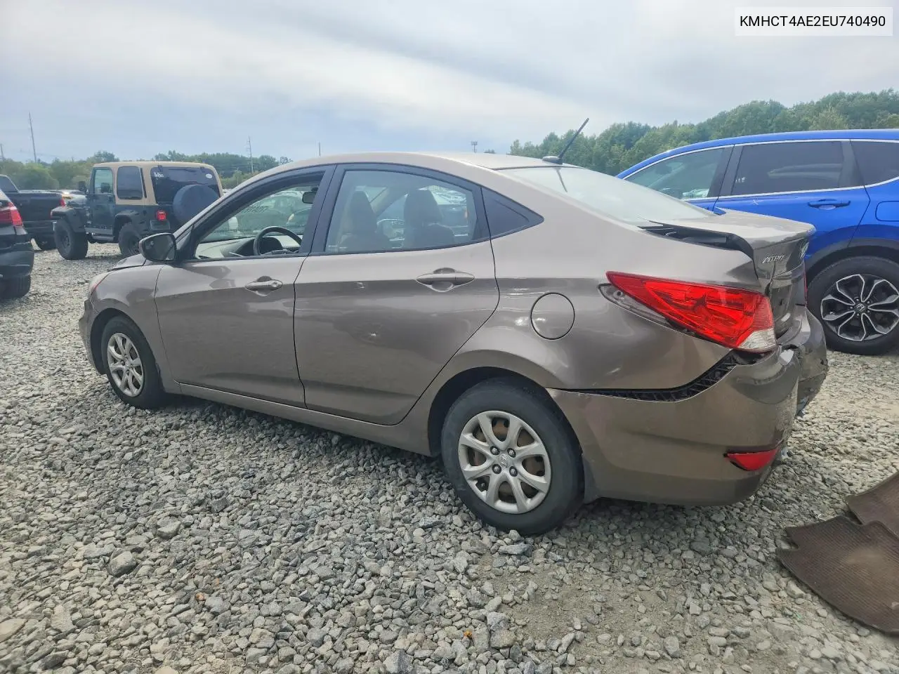 2014 HYUNDAI ACCENT VIN KMHCT4AE2EU740490 — фото 2