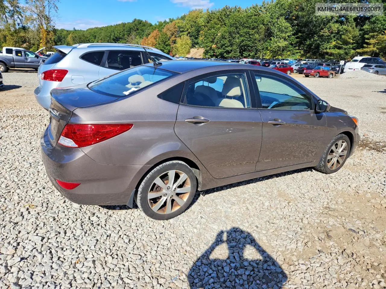 2014 HYUNDAI ACCENT VIN KMHCU4AE6EU590087 — фото 3