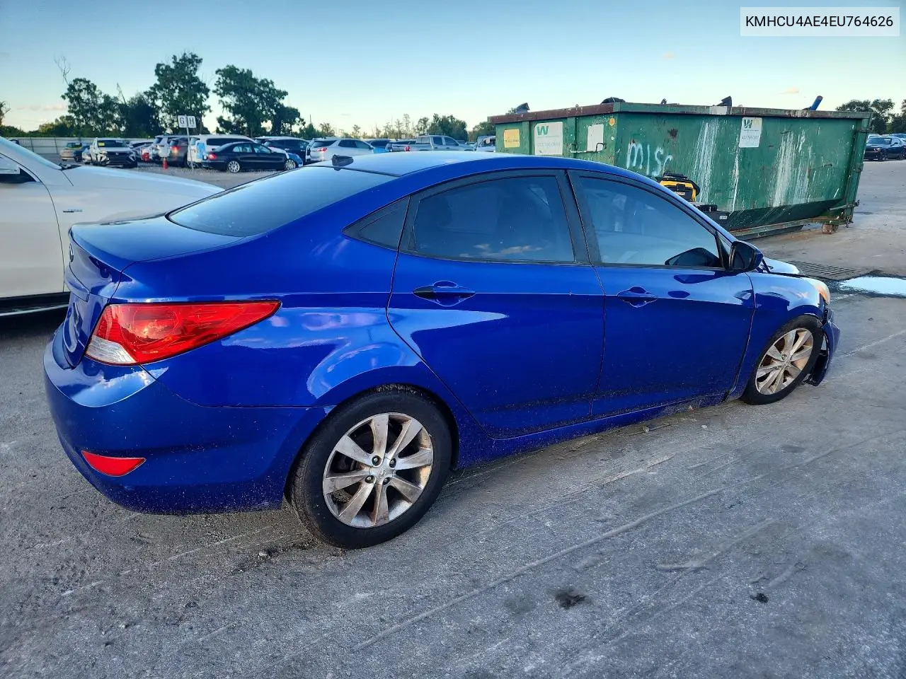 2014 HYUNDAI ACCENT VIN KMHCU4AE4EU764626 — фото 3