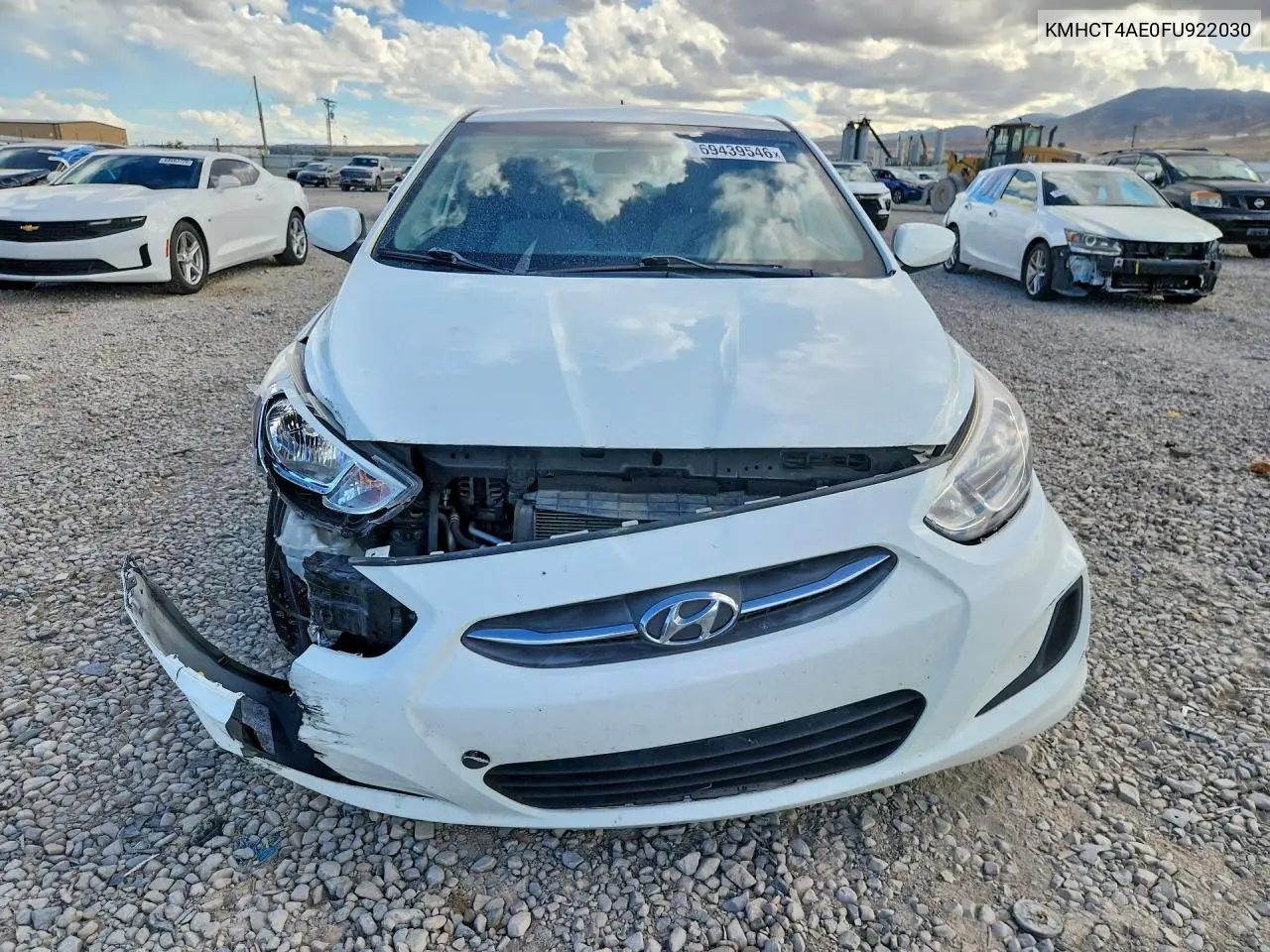 2015 HYUNDAI ACCENT VIN KMHCT4AE0FU922030 — фото 5