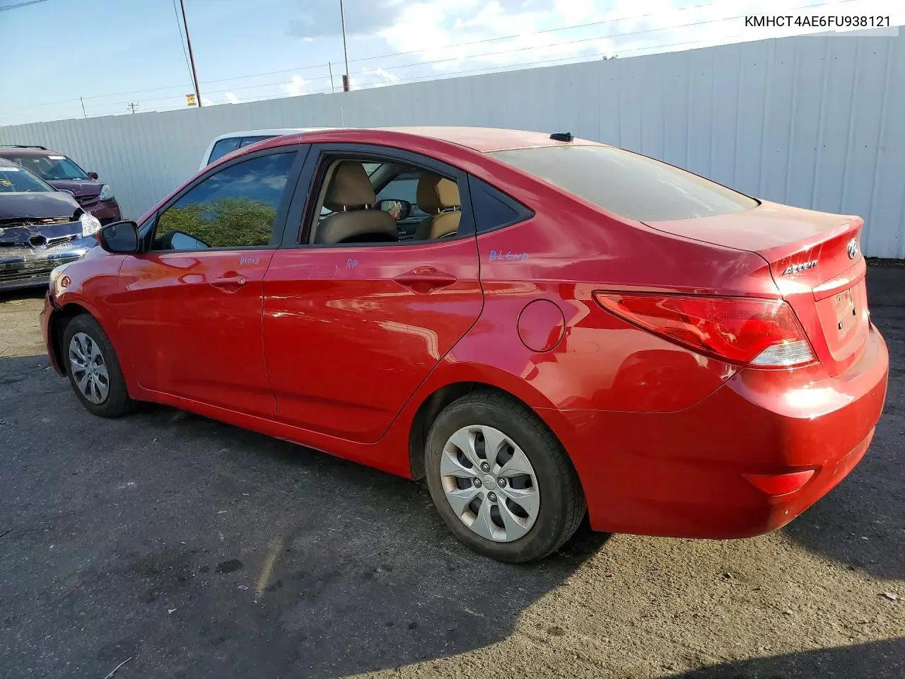 2015 HYUNDAI ACCENT VIN KMHCT4AE6FU938121 — фото 2