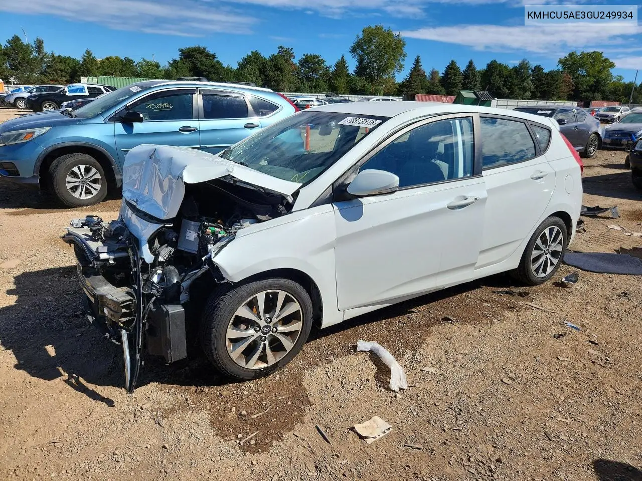 HYUNDAI ACCENT 2016, VIN KMHCU5AE3GU249934