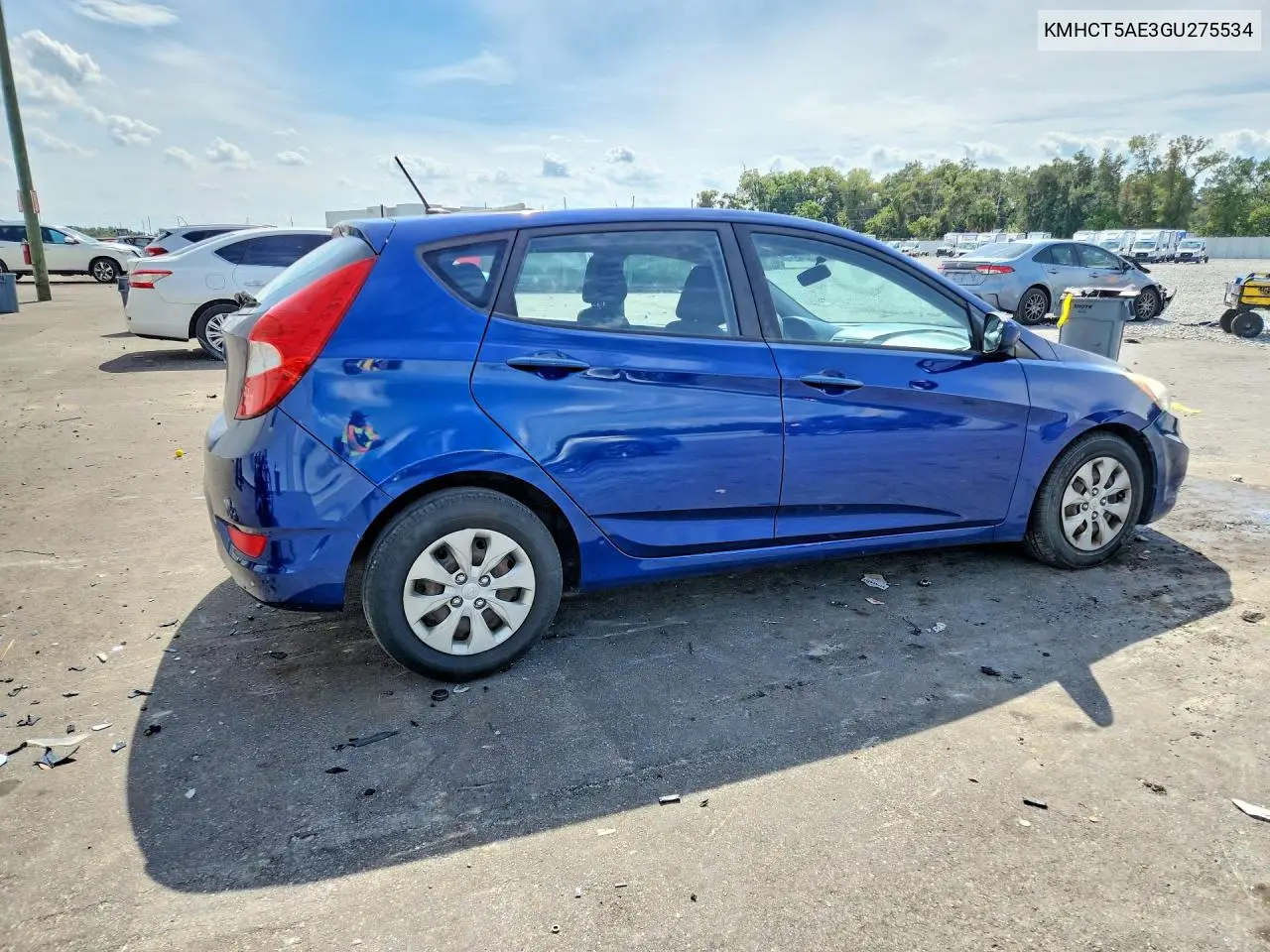 2016 HYUNDAI ACCENT VIN KMHCT5AE3GU275534 — фото 3