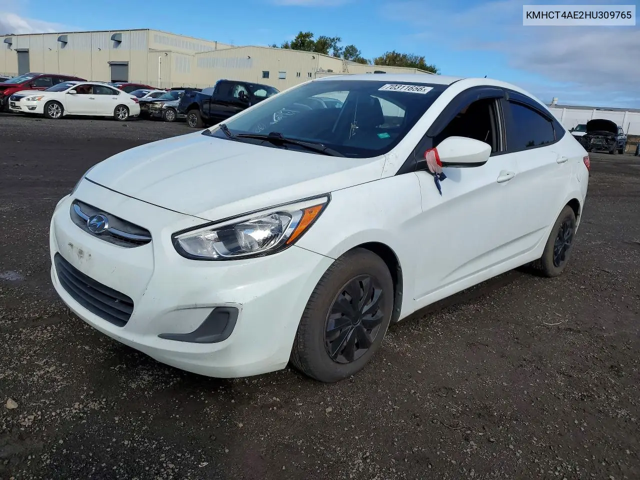 HYUNDAI ACCENT 2017, VIN KMHCT4AE2HU309765