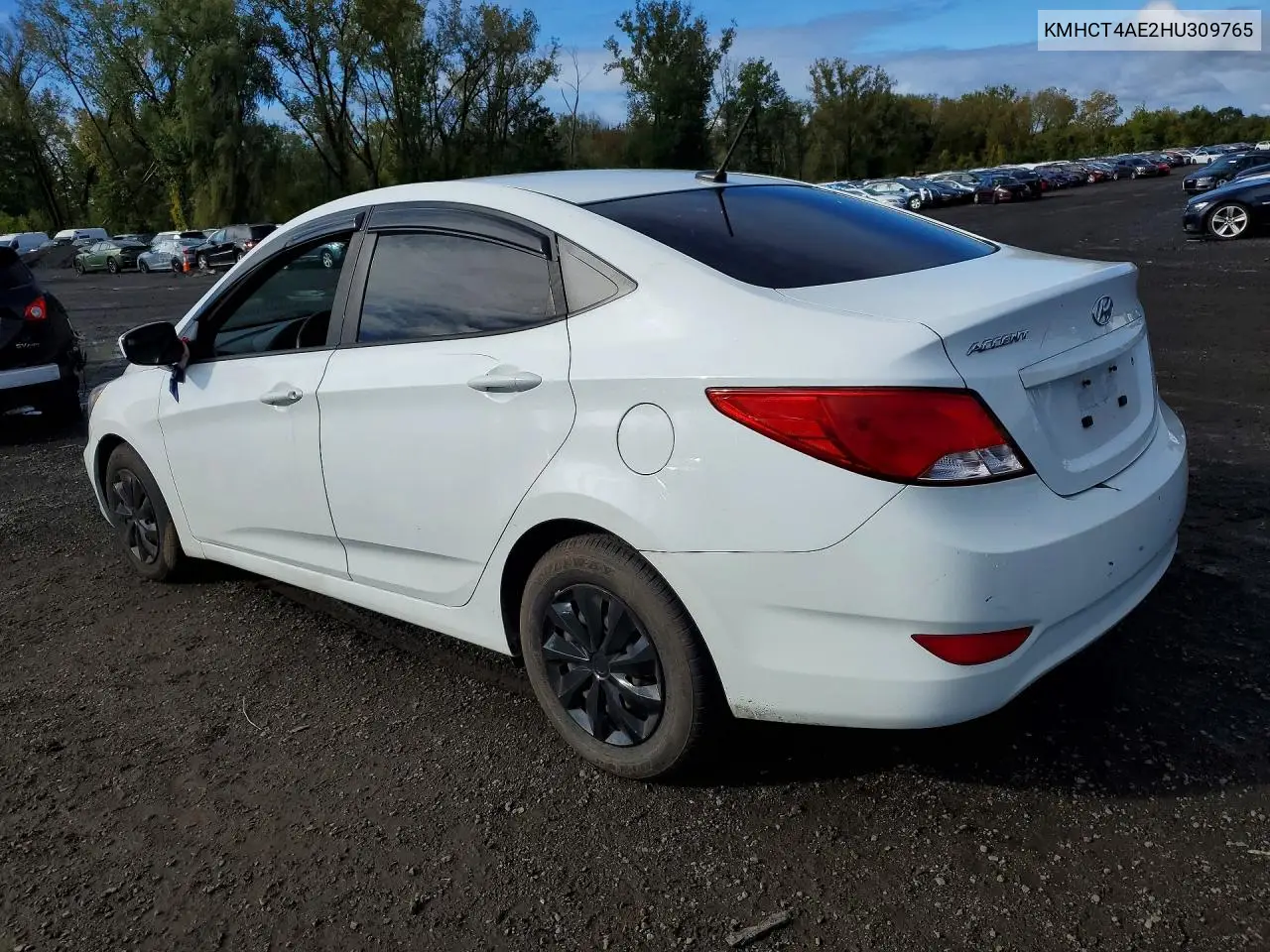 2017 HYUNDAI ACCENT VIN KMHCT4AE2HU309765 — фото 2