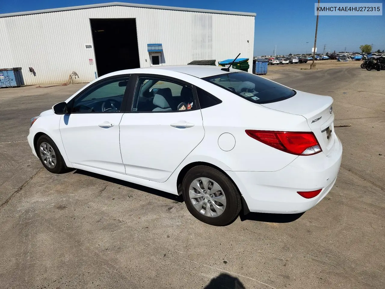 2017 HYUNDAI ACCENT VIN KMHCT4AE4HU272315 — фото 2