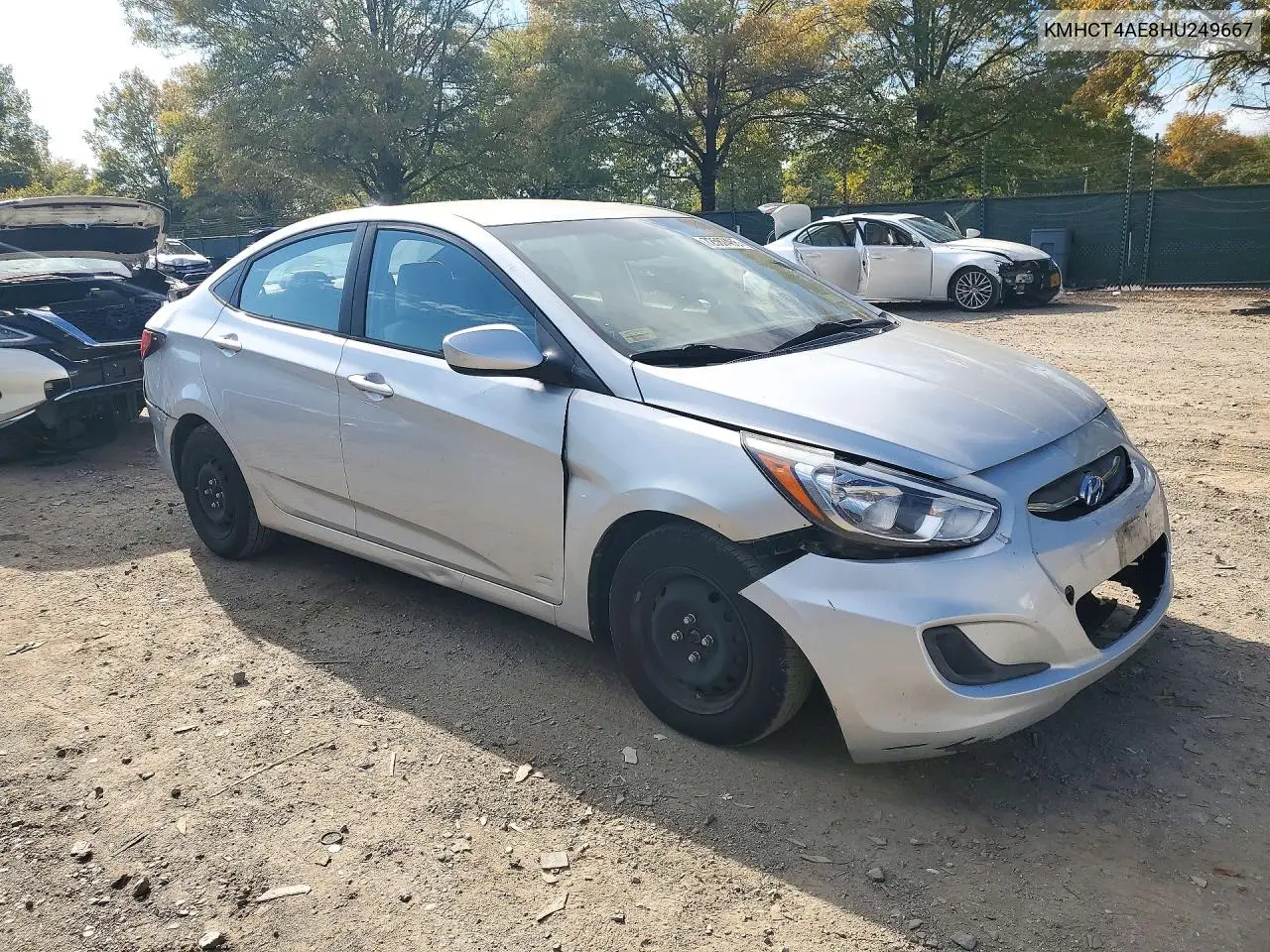 2017 HYUNDAI ACCENT VIN KMHCT4AE8HU249667 — фото 4