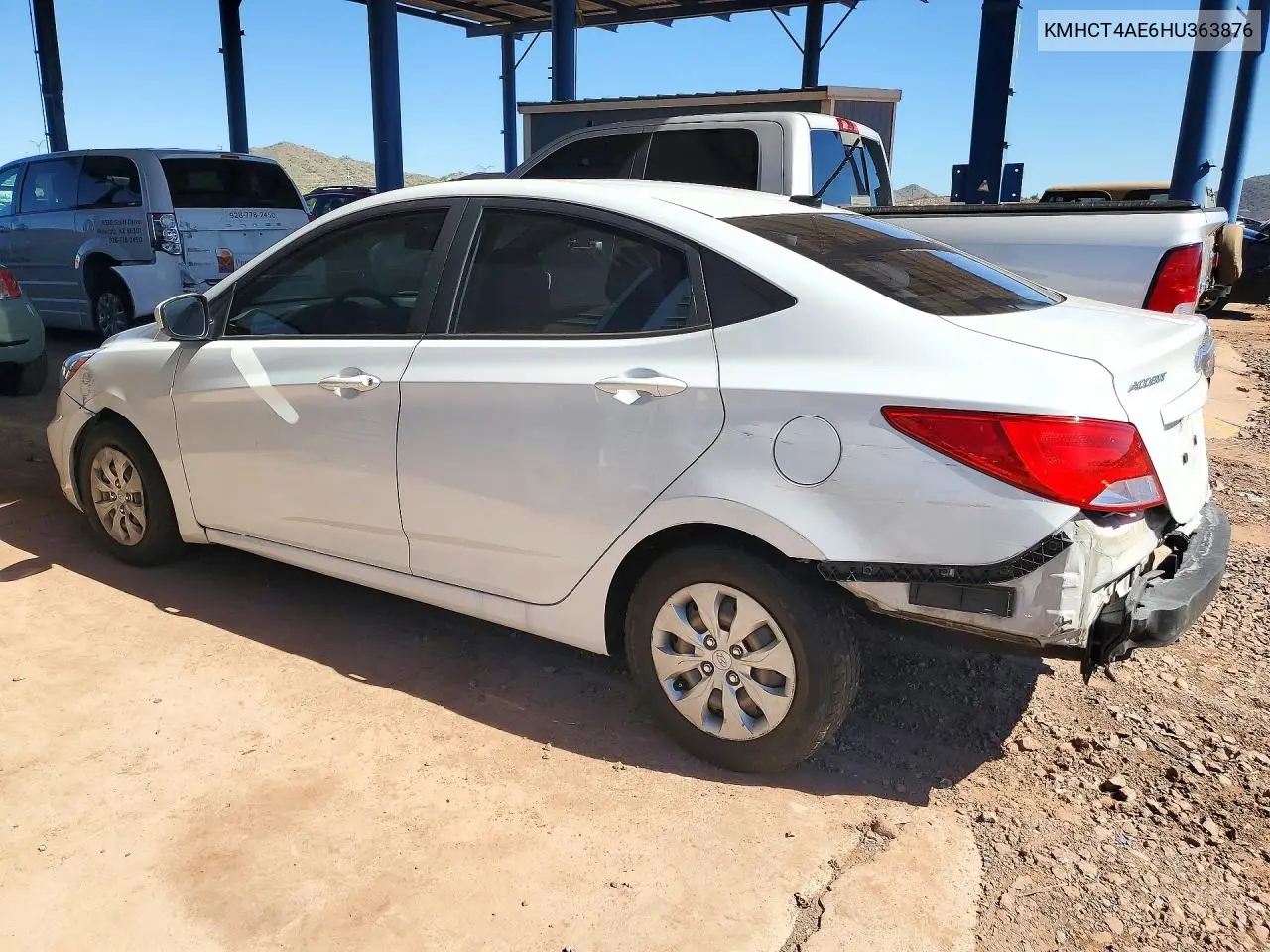 2017 HYUNDAI ACCENT VIN KMHCT4AE6HU363876 — фото 2